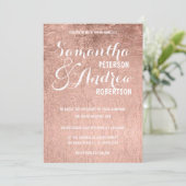 LuxusImitat-Rosen-Goldblatt Hochzeit Einladung (Stehend Vorderseite)