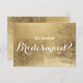 LuxusImitatgoldblatt sind- Sie meine Brautjungfer Einladung (Vorne/Hinten)