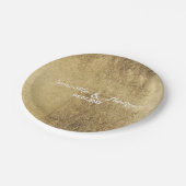 LuxusImitatgoldblatthochzeit Pappteller (Schrägansicht)