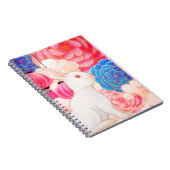 Luxusjahr des Kaninchens auf rosa und goldene Blum Notizblock (Rechte Seite)