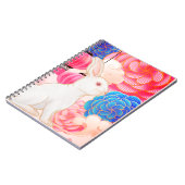 Luxusjahr des Kaninchens auf rosa und goldene Blum Notizblock (Linke Seite)