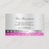 Luxusjuwelen Silver Shimmer Pink Glitzer Logo hinz Visitenkarte (Rückseite)