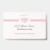 Luxuskleidung für Anwälte, rosa Justizlogo Ausweis (Rückseite)