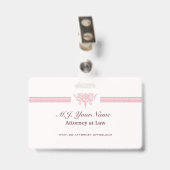 Luxuskleidung für Anwälte, rosa Justizlogo Ausweis (Rückseite mit Clip)