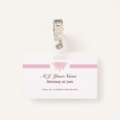Luxuskleidung für Anwälte, rosa Justizlogo Ausweis (Rückseite mit Klammer)