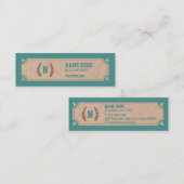 Luxuskraftpapier aquamarine mini visitenkarte (Vorne/Hinten)