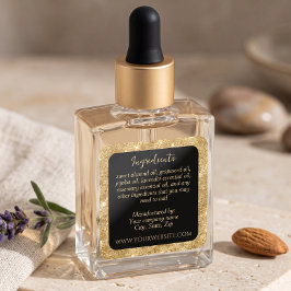 Luxuslabel für Schwarz und Gold Glitzer Quadratischer Aufkleber