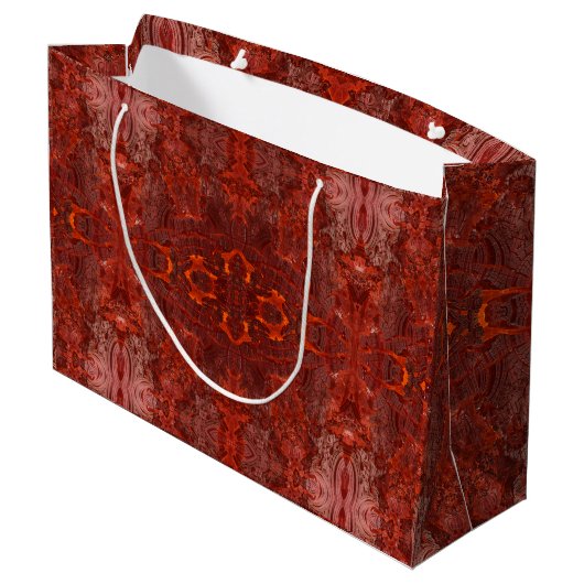 Luxusleder Texturierte goldenbraune Muster Große Geschenktüte (Rückseite Schrägansicht)