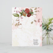 LuxusleinenRose blühen Blumen danken Ihnen Papier Briefbogen (Stehend Vorderseite)