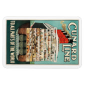 Luxusliner-Poster der Cunard-Seeschifffahrt, Magnet (Horizontal)