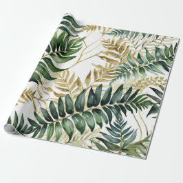 Luxuslinie Fern leaf Golld Geschenkpapier