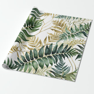 Luxuslinie Fern leaf Golld Geschenkpapier