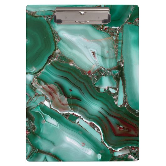Luxusmalachit-Edelstein-Achat-Marmor Klemmbrett (Vorderseite)