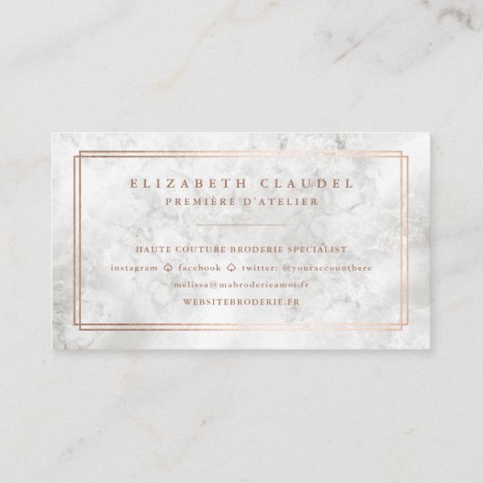 LuxusMarbel erröten rosa Rosen-Goldfolien-Bogen Visitenkarte (Rückseite)