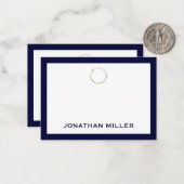 Luxusmarinekarte und Gold Personalisierte Note Car Mitteilungskarte (Vorderseite/Rückseite Beispiel)