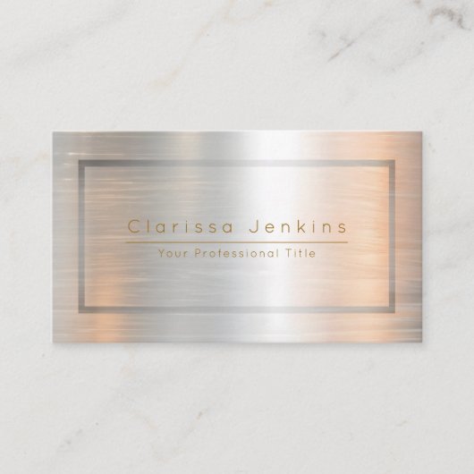 Luxusmarke gebürstetes Gold Metallic Gold Visitenkarte (Vorderseite)