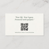 Luxusminimal-Rechtsberatungs-QR-Code Visitenkarte (Rückseite)