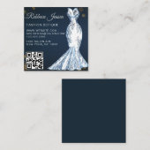 Luxusmode Designer Glitterkleid QR CODE Quadratische Visitenkarte (Vorne/Hinten)