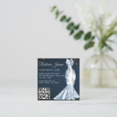 Luxusmode Designer Glitterkleid QR CODE Quadratische Visitenkarte (Stehend Vorderseite)