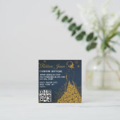 Luxusmode Designer Glitterkleid QR CODE Quadratische Visitenkarte (Stehend Vorderseite)
