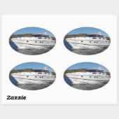 Luxusmotorschiff Ovaler Aufkleber (Blatt)