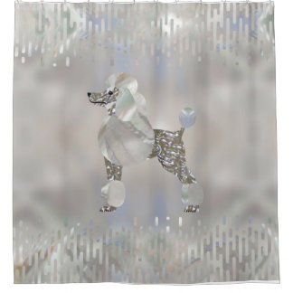 Luxusperlen-und Ohrschnecken-Pudel Duschvorhang