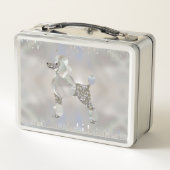 Luxusperlen-und Ohrschnecken-Pudel Metall Brotdose (Rückseite)