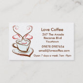 Luxusplatin-Liebe-Kaffee-Café Visitenkarte (Rückseite)