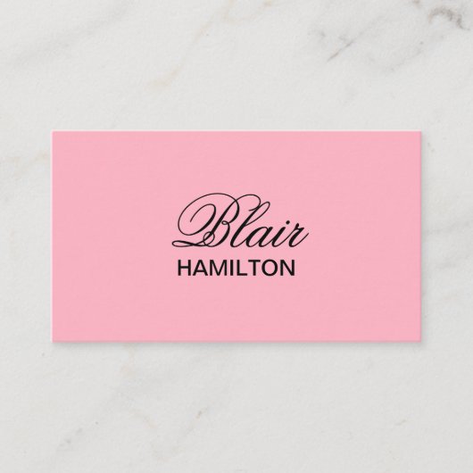 Luxusrosa Visitenkarte (Vorderseite)