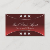 Luxusrot mit Silberdekor und Funkelnd Diamanten Visitenkarte (Vorderseite)