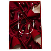 Luxusrote Modegeschenktasche Mittlere Geschenktüte (Rückseite)
