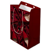 Luxusrote Modegeschenktasche Mittlere Geschenktüte (Rückseite Schrägansicht)