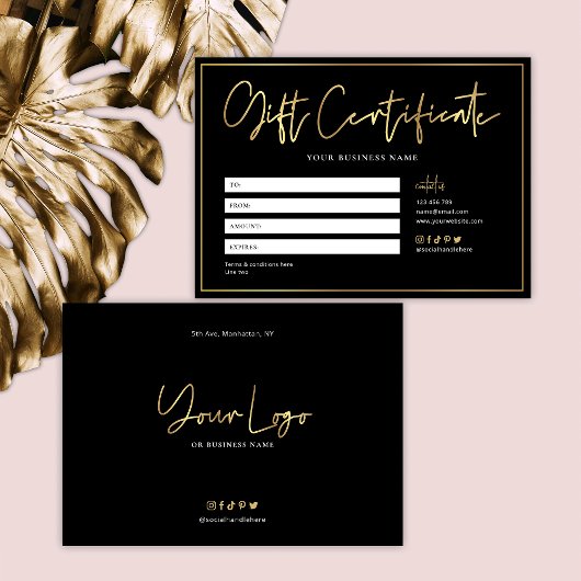 Luxussalon Black & Gold Glam Geschenkgutschein