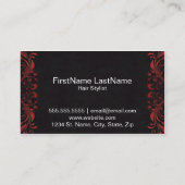 Luxussalon-Visitenkarten im Rot Visitenkarte (Rückseite)