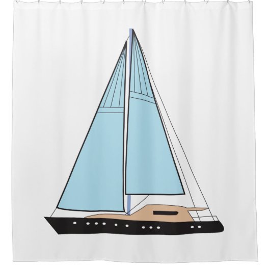Luxusseegelboot Duschvorhang (Vorderseite)