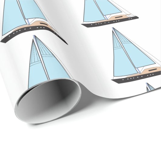 Luxusseegelboot Geschenkpapier (Rolleneckpunkt)