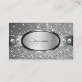 Luxussilber-Glitzer-Stars Diamanten und Monogram Visitenkarte (Vorderseite)