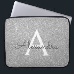 Luxussilber-Glitzer und Sparkle-Monogramm Laptopschutzhülle<br><div class="desc">Luxuriöse Silver Imitate Glitzer und sparkle Elegant Monogram Case. Dieser Fall kann so angepasst werden,  dass er Ihren Anfangs- und Vornamen enthält.</div>