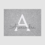 Luxussilber-Glitzer und Sparkle-Monogramm Seidenpapier<br><div class="desc">Luxuriöse Silber Imitat Glitzer und sparkle Elegant Geschenkpapier. Dieses Geschenkpapier kann so angepasst werden,  dass es Ihren Anfangs- und Vornamen für ein Geschenkpaket für eine Girl's Baby Duwer,  Brautparty,  Junggeselinnen-Abschied oder Girl's Birthday Party enthält.</div>