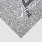 Luxussilber-Glitzer und Sparkle-Monogramm Seidenpapier (Ausschnitt)