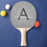 Luxussilber-Glitzer und Sparkle-Monogramm Tischtennis Schläger<br><div class="desc">Luxuriöse Silver Imitate Glitzer und sparkle Elegant Monogram Ping Pong Paddle. Dieses Ping Pong Paddle kann so angepasst werden,  dass es Ihren Anfangs- und Vornamen enthält.</div>