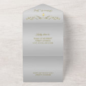 Luxussilbergoldgrenze verziert all in one einladung (Außenbereich)