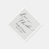 Luxusskript Einfache Typografie Liebe & dank Grau Serviette (Ecke)