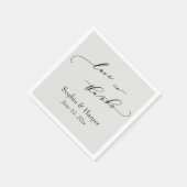 Luxusskript Einfache Typografie Liebe & dank Grau Serviette (Ecke)