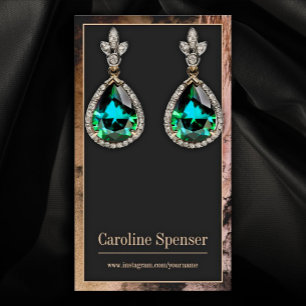 Luxusstein grenzt an kundenspezifisches Earring Di Visitenkarte