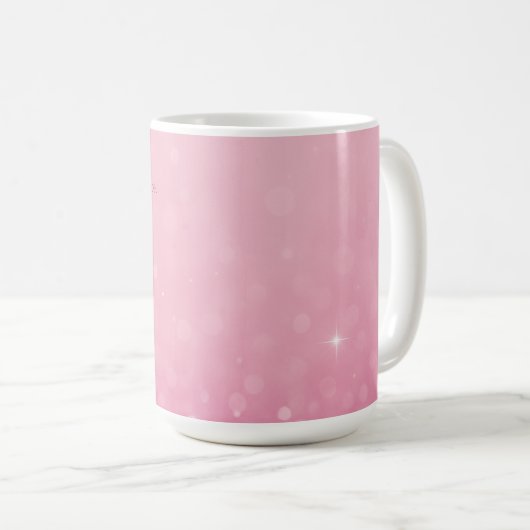 Luxusstudio | Rosa Glitzer- und Goldlogos Kaffeetasse (VorderseiteRechts)