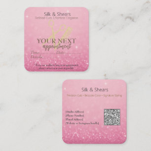 Luxusstudio   Rosa Glitzer- und Goldlogos Treuekarte