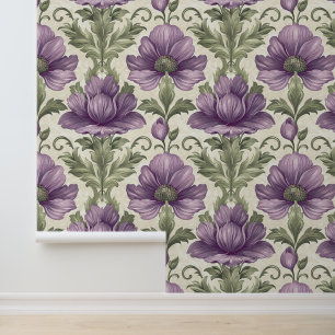 Luxustextur von Damaske viola blüten Tapete