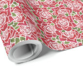 Luxusverpackungspapier: Rote Rosen für Valentine Geschenkpapier (Rolleneckpunkt)