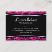 LuxusVisitenkarte-Salon-Mode-Kronen-Rosa Visitenkarte (Rückseite)